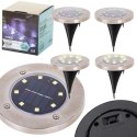 Nowoczesne lampy solarne gruntowe LED - zestaw 4 szt. z czujnikiem zmierzchu