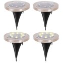 Nowoczesne lampy solarne gruntowe LED - zestaw 4 szt. z czujnikiem zmierzchu