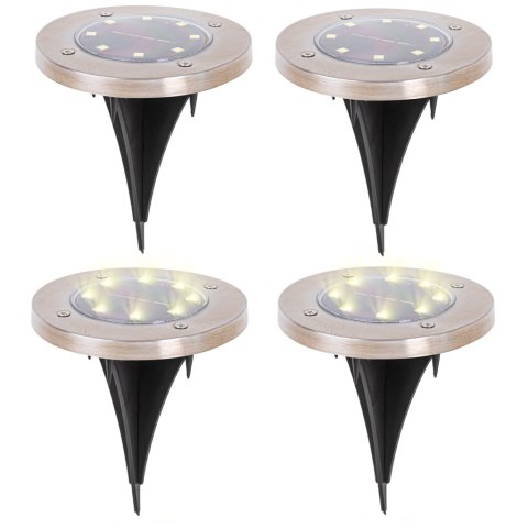 Nowoczesne lampy solarne gruntowe LED - zestaw 4 szt. z czujnikiem zmierzchu