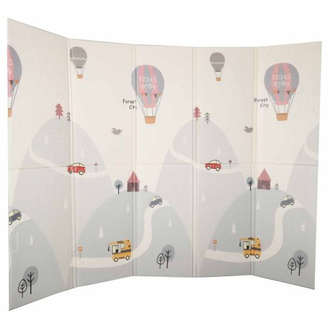 Mata edukacyjna piankowa 150x200 cm z motywem ulicy i balonów