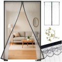Nowoczesna moskitiera magnetyczna do drzwi 85x210 cm - czarna ochrona przed owadami