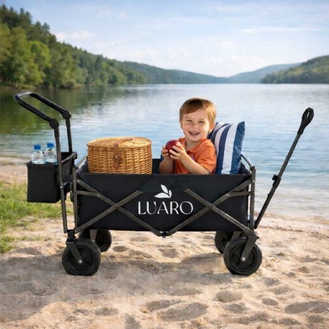 Nowoczesny wózek turystyczny z daszkiem i siatką - idealny na plażę i nie tylko!