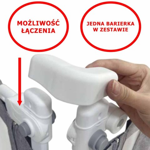 Nowoczesna barierka ochronna do łóżka - szaro-srebrna elegancja w pokoju dziecięcym