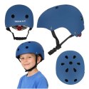 Kask rowerowy dla dzieci z regulacją i oświetleniem LED, granatowy 48-54cm