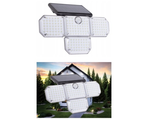 Nowoczesna lampa solarna z czujnikiem ruchu do ogrodu