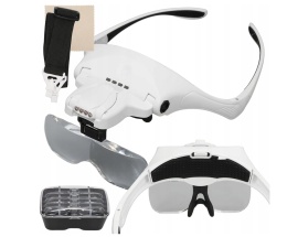 Lupa LED z regulacją kąta i wymiennymi soczewkami, profesjonalna