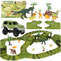 Nowoczesny tor wyścigowy z dinozaurami - 240 elementów zabawy w jakości XXL!
