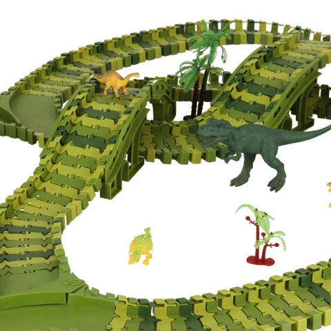 Nowoczesny tor wyścigowy z dinozaurami - 240 elementów zabawy w jakości XXL!