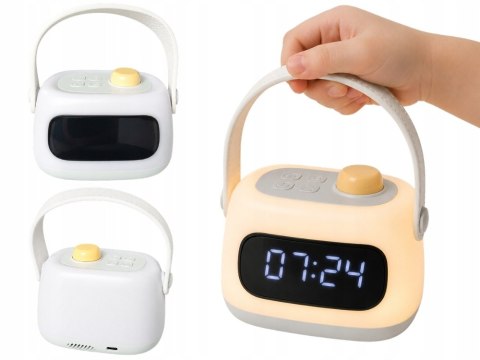 Nowoczesna lampka nocna z budzikiem i regulacją jasności dla wygody życia