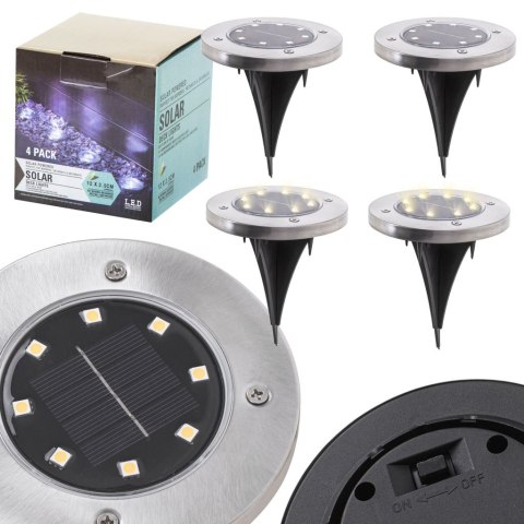 Nowoczesne lampy solarne do ogrodu - zestaw 4 szt. z czujnikiem zmierzchu