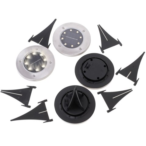 Nowoczesne lampy solarne do ogrodu - zestaw 4 szt. z czujnikiem zmierzchu