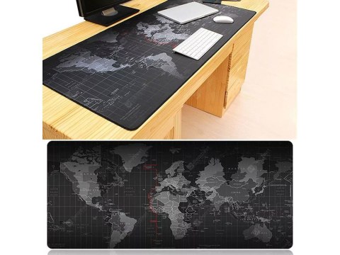 Duża podkładka pod mysz mapa świata biurowa 80x30