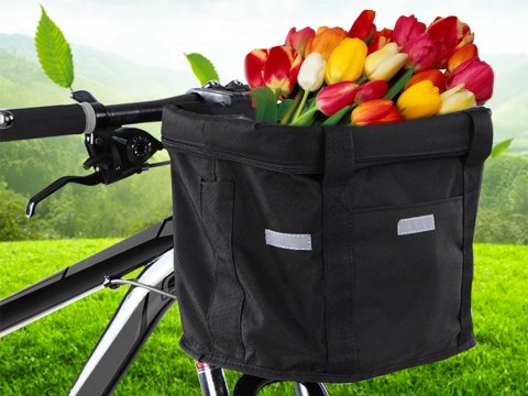Duży metalowy kosz rowerowy na kierownicę, pojemny i funkcjonalny