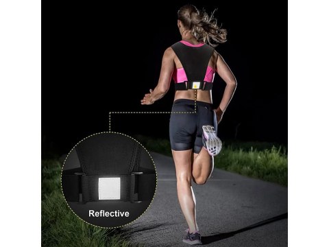 Nowoczesna kamizelka biegowa z funkcją ochrony telefonu i odblaskami