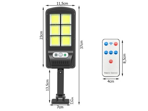 Lampa solarna 96 LED z czujnikiem ruchu zmierzchu