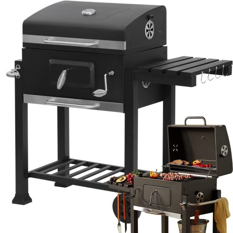Nowoczesny grill węglowy z termometrem i dużą powierzchnią grillowania