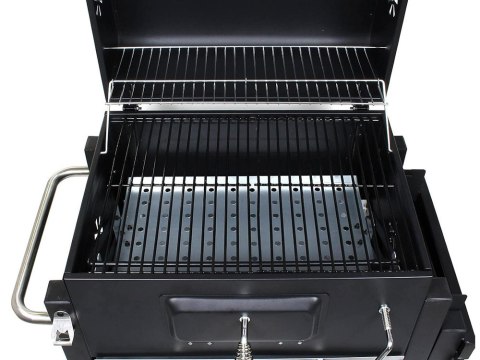 Nowoczesny grill węglowy z termometrem i dużą powierzchnią grillowania