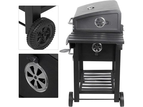 Nowoczesny grill węglowy z termometrem i dużą powierzchnią grillowania