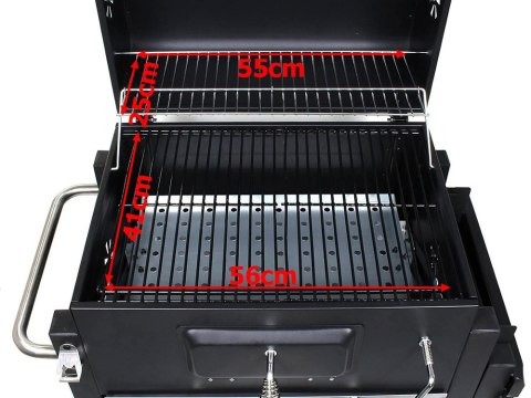 Nowoczesny grill węglowy z termometrem i dużą powierzchnią grillowania