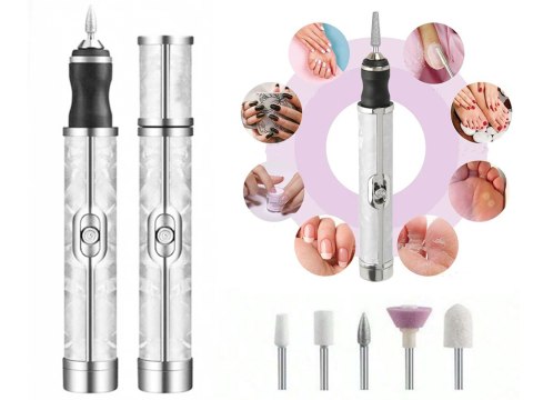 Nowoczesna frezarka do paznokci z akumulatorem USB, idealna do manicure i pedicure