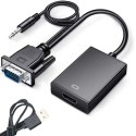 Kabel adapter konwerter vga-HDmi FULL HD d-sub z jack 3.5 i USB