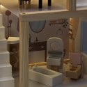 Drewniany domek dla lalek z mebelkami i oświetleniem LED 78 cm