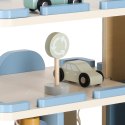 Garaż dla małych kierowców - drewniany parking z windą i stacją benzynową