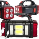 Latarka solarna LED - przenośna lampka z powerbankiem i reflektorem