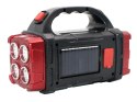 Latarka solarna LED - przenośna lampka z powerbankiem i reflektorem