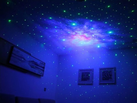Projektor gwiazd astronauta galaktyka lampka nocna niebo laserowy LED pilot