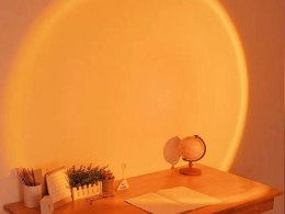 Projektor lampa lampka zachód wschód imitacja słońca LED RGB USB + pilot