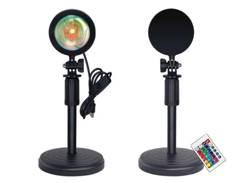 Projektor lampa lampka zachód wschód imitacja słońca LED RGB USB + pilot