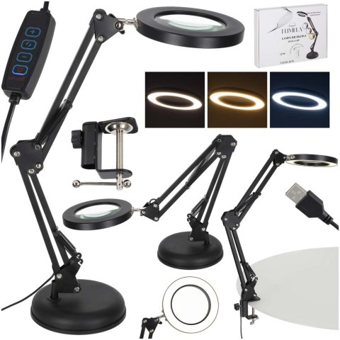 Nowoczesna lampka LED z lupą - idealne oświetlenie do pracy i relaksu