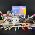 Nowoczesny zestaw akrylowych markerów do twórczości dziecięcej