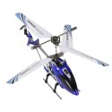 Nowoczesny helikopter zdalnie sterowany w kolorze niebieskim, stworzony z myślą o pasjonatach lotnictwa i zabawy.