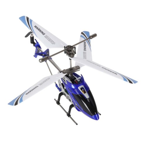 Nowoczesny helikopter zdalnie sterowany w kolorze niebieskim, stworzony z myślą o pasjonatach lotnictwa i zabawy.