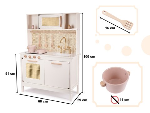 Kuchnia marzeń dla dzieci - drewniana kuchnia retro z akcesoriami w stylu boho!