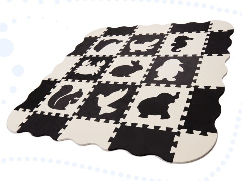 Mata edukacyjna soft play dla dzieci 114 x 114 cm, czarna