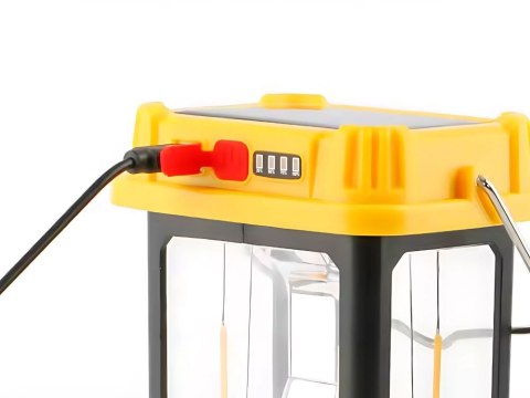 Lampa solarna kempingowa LED z uchwytem, idealna na biwak