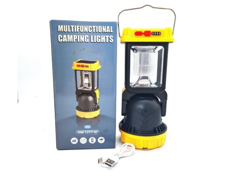 Lampa solarna kempingowa LED z uchwytem, idealna na biwak