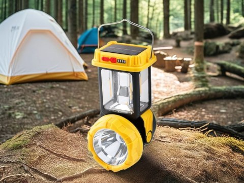 Lampa solarna kempingowa LED z uchwytem, idealna na biwak