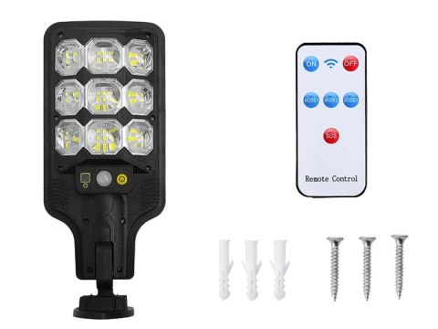 Nowoczesna lampa solarna LED z czujnikiem ruchu i pilotem