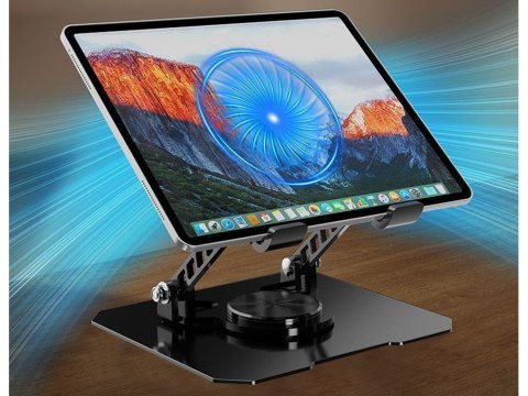 Nowoczesna podstawka chłodząca z regulowanym uchwytem dla tabletów i laptopów