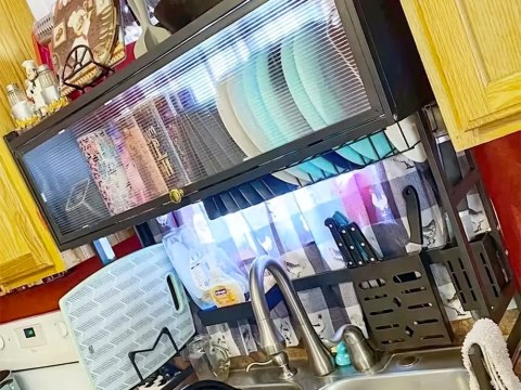 Suszarka do naczyń talerzy sztućców duży ociekacz szafka organizer 65 cm