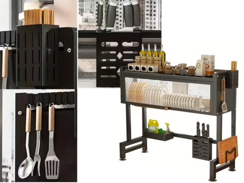 Suszarka do naczyń talerzy sztućców duży ociekacz szafka organizer 85 cm