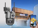 Kamera z dwoma obiektywami ethernet zewnętrzna obrotowa detektor ruchu IP 4g