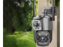 Kamera z dwoma obiektywami ethernet zewnętrzna obrotowa detektor ruchu IP 4g