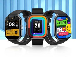 Nowoczesny smartwatch sportowy z funkcją rozmów, czarny