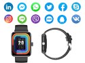 Nowoczesny smartwatch sportowy z funkcją rozmów, czarny