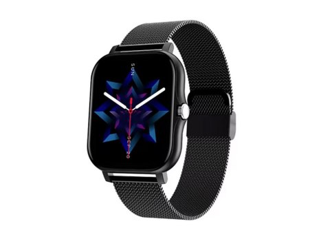 Nowoczesny smartwatch sportowy z funkcją rozmów, czarny
